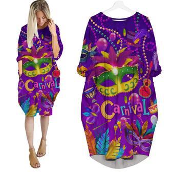 Happy Mardi Gras Long Sleeve Midi Dress | Newhawaiianshirts AU