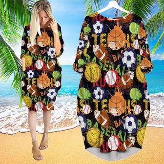 I Love Sports Love Balls Long Sleeve Midi Dress | Newhawaiianshirts CA