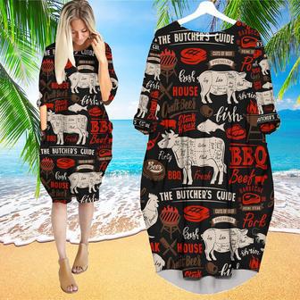 I Love The Smell Of BBQ In The Morning Barbeque Long Sleeve Midi Dress | Newhawaiianshirts