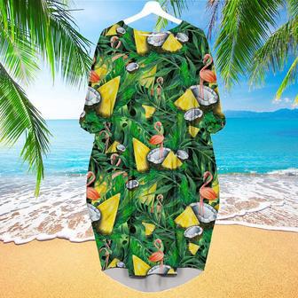 I'm Flocking Retired Flamingo Tropical Long Sleeve Midi Dress | Newhawaiianshirts AU