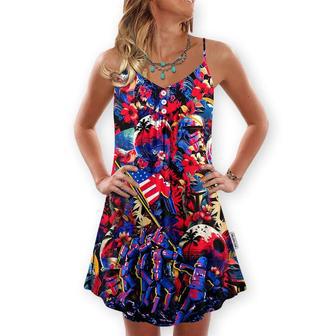 Independence Day Special Star Wars Synthwave Tropical Style - V-Neck Sleeveless Cami Dress | Newhawaiianshirts DE