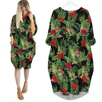 Irish Leprechaun With Flower Happy St Patrick’S Day Aloha Long Sleeve Midi Dress | Newhawaiianshirts UK