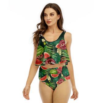 Jameson Watermelon Ruffled Vest Swimsuit | Newhawaiianshirts DE