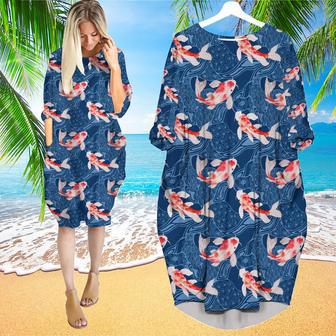 Koi Fish Long Sleeve Midi Dress | Newhawaiianshirts