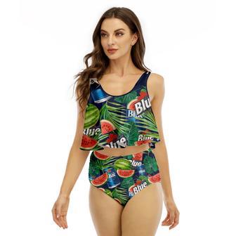 Labatt Blue Watermelon Ruffled Vest Swimsuit | Newhawaiianshirts DE