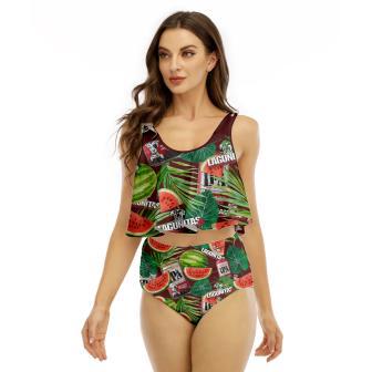 Lagunitas Watermelon Ruffled Vest Swimsuit | Newhawaiianshirts UK