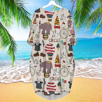 Lead A Circus Animal Pattern Long Sleeve Midi Dress | Newhawaiianshirts AU