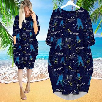 Let's Play Hockey Long Sleeve Midi Dress | Newhawaiianshirts DE