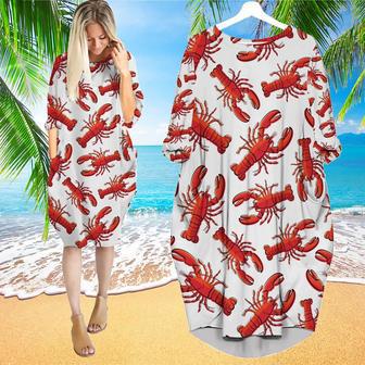 Life Is Better With Red Lobster Seafood Long Sleeve Midi Dress | Newhawaiianshirts CA