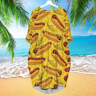 Life Is Better With Yellow Hot Dog Long Sleeve Midi Dress | Newhawaiianshirts UK