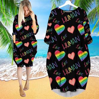 Love Is A Human Right LGBT Long Sleeve Midi Dress | Newhawaiianshirts CA