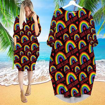 Love Is Love LGBT Pride Long Sleeve Midi Dress | Newhawaiianshirts