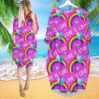 Love Is Love LGBT Rainbow Long Sleeve Midi Dress | Newhawaiianshirts DE