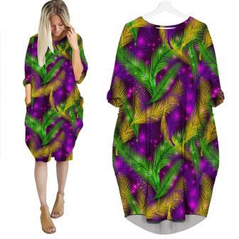 Mardi Gras Pattern Long Sleeve Midi Dress | Newhawaiianshirts DE