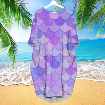 Mermaid Purple Long Sleeve Midi Dress | Newhawaiianshirts