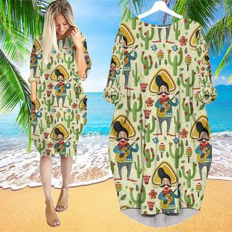 Mexican Happy Man In Cinco De Mayo Latin Party Long Sleeve Midi Dress | Newhawaiianshirts AU