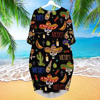 Mexican Symbols Cinco De Mayo Long Sleeve Midi Dress | Newhawaiianshirts