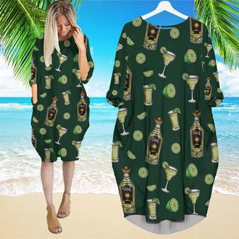 Mexico Tequila Bottle Long Sleeve Midi Dress | Newhawaiianshirts UK