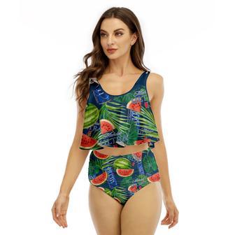 Michelob Ultra Watermelon Ruffled Vest Swimsuit | Newhawaiianshirts DE