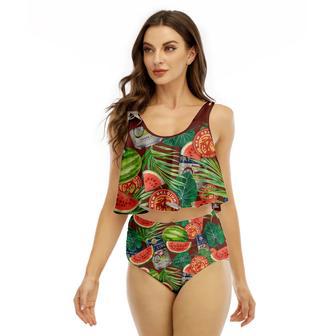 New Belgium Watermelon Ruffled Vest Swimsuit | Newhawaiianshirts DE