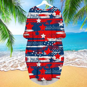 Of July Independence Day American Summer Patriotic Long Sleeve Midi Dress | Newhawaiianshirts