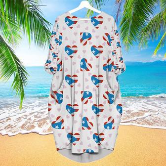 Of July Puerto Rico Heart Flag Independence Day Long Sleeve Midi Dress | Newhawaiianshirts UK