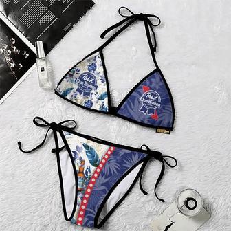 Pabst Blue Ribbon Triangle Beach Bikini | Newhawaiianshirts DE