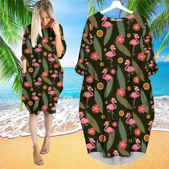 Pink Flamingo Happy Christmas In July Long Sleeve Midi Dress | Newhawaiianshirts CA