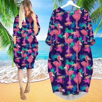 Pink Flamingo Hello Summer Long Sleeve Midi Dress | Newhawaiianshirts CA