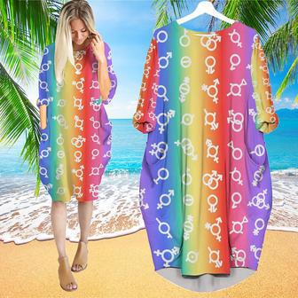 Pride Flag LGBT Gender Long Sleeve Midi Dress | Newhawaiianshirts UK