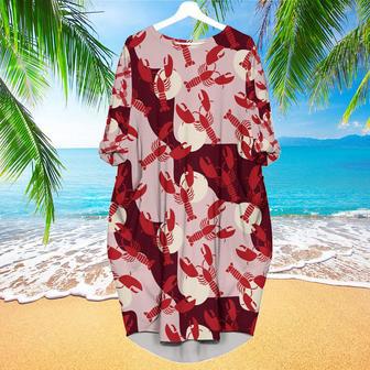 Retro Lobster Long Sleeve Midi Dress | Newhawaiianshirts AU