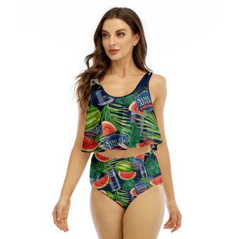 Samuel Adams Watermelon Ruffled Vest Swimsuit | Newhawaiianshirts