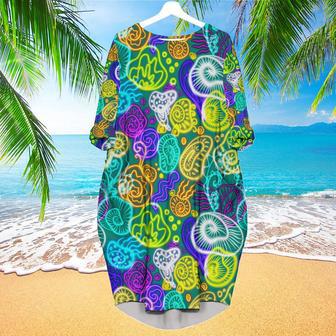 Seashells JellyFish Neon Colorful Long Sleeve Midi Dress | Newhawaiianshirts UK