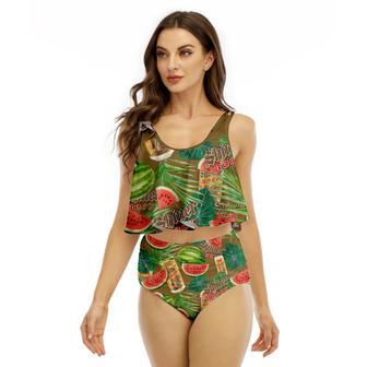 Shiner Bock Watermelon Ruffled Vest Swimsuit | Newhawaiianshirts CA