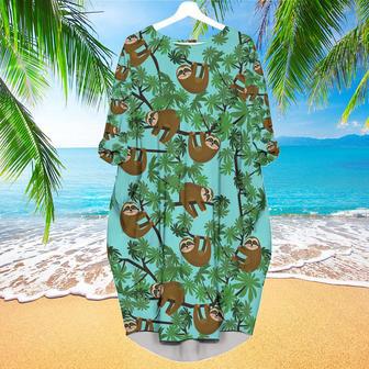 Sloths Jungle Long Sleeve Midi Dress | Newhawaiianshirts AU