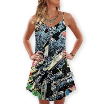 Star Wars Han Solo Spaceship - V-Neck Sleeveless Cami Dress | Newhawaiianshirts DE