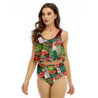 Stella Artois Watermelon Ruffled Vest Swimsuit | Newhawaiianshirts CA