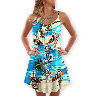 Stormtrooper Starwars Surfing - V-Neck Sleeveless Cami Dress | Newhawaiianshirts CA