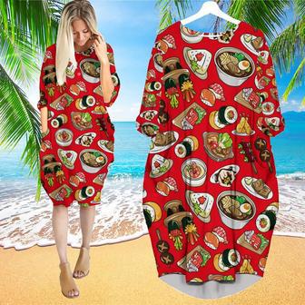 Sushi High Feeling Style Long Sleeve Midi Dress | Newhawaiianshirts UK