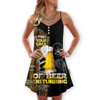 Sw Darth Vader I Find Your Lack Of Beer Disturbing - V-Neck Sleeveless Cami Dress | Newhawaiianshirts