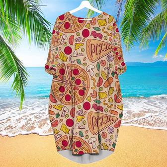 Tasty Pizza Long Sleeve Midi Dress | Newhawaiianshirts UK