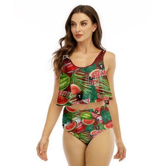 Tecate Watermelon Ruffled Vest Swimsuit | Newhawaiianshirts DE