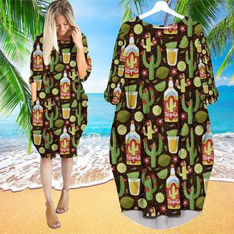 Tequila Drink Mexican Cinco De Mayo Long Sleeve Midi Dress | Newhawaiianshirts CA