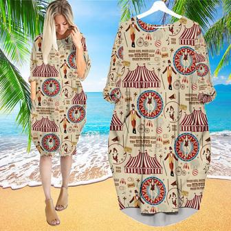 The Circus Has Come To Town Long Sleeve Midi Dress | Newhawaiianshirts UK