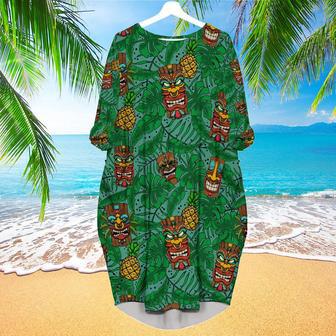 Tiki Tiki Aloha Long Sleeve Midi Dress | Newhawaiianshirts CA