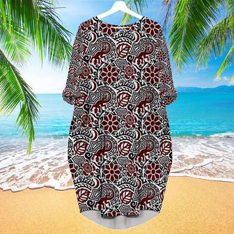 Tribal Tattoo In Maori Style Pattern Long Sleeve Midi Dress | Newhawaiianshirts UK