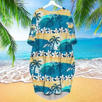 Tropical Surfing With Palm Trees Long Sleeve Midi Dress | Newhawaiianshirts DE