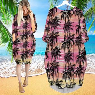 Tropical Vintage Palm Tree Long Sleeve Midi Dress | Newhawaiianshirts DE