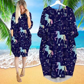 Unicorn Neon Long Sleeve Midi Dress | Newhawaiianshirts DE