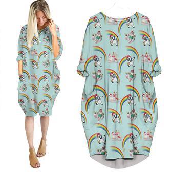 Unicorn Rainbow Christmas in July Long Sleeve Midi Dress | Newhawaiianshirts DE